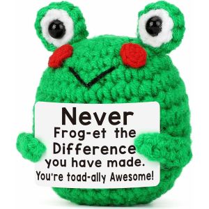 KAL-Grenouille Faite À La Main, Câlin De Poche Positif, Doudou Pour Se Détendre, Porte-Bonheur, Cadeau De Motivation, Grenouille Positive, Cadeaux Artificiels - Neuf
