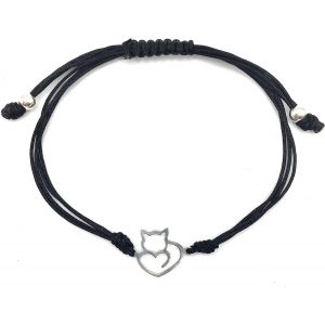 Kalsw-Bracelet Fil Chat-C?ur En Argent Sterling 925/1000 - Neuf