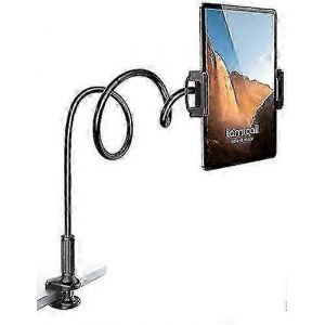 Support de support de tablette à col de cygne pour lit - Pince de bras de tablette flexible pour lit compatible - Noir - Neuf
