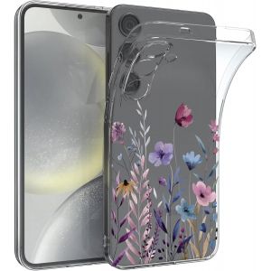 LORANKA-Antichoc Coque pour Samsung Galaxy S25+/S25 Plus,Housse &Eacute;tui en Transparent TPU avec Motif de Fleurs Peintes,Ultra Mince Silicone Phone Protection Case Cover-4 - Neuf