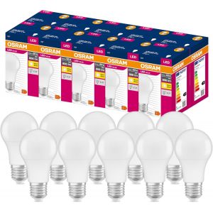Kal-Lot De 10 X Ampoule Led | Culot: E27 | Blanc Chaud | 2700 K | 8,50 W | Équivalent À 60 W | Dépolie | Led Value Classic A, Dépoli - Neuf