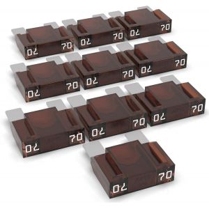 Fusible &agrave; lame Maxi 20-80A, fusible enfichable d'automobile, choix: 70A amp&egrave;res, brun, 10 pi&egrave;ces - Neuf