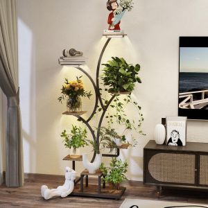 NouvelHorizonstore-Support pour plantes d'int&eacute;rieur avec lumi&egrave;re de croissance - &Eacute;tag&egrave;re en m&eacute;tal pour 8 plantes - Support haut pour la maison - Neuf