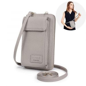 Sac de t&eacute;l&eacute;phone portable &agrave; bandouli&egrave;re en cuir PU RFID Blocking pour portefeuille pour femmes - Neuf