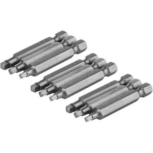 9pcs Embouts de Tournevis &agrave; T&ecirc;te Carr&eacute;e 50mm de Tige Hexagonale 1/4"" en S2 acier SQ1 SQ2 SQ3 Kit Embout de Vissage de Tige Hex Set Bit pour Tournevis &agrave; Main &Eacute;lectrique - Neuf
