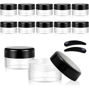 Lot de 12 pots de crème en plastique de 20 ml à remplir,vides transparents,pots à crème avec couvercle,mini boîtes de voyage pour baume à lèvres,crème,bougies,cosmétiques - Neuf