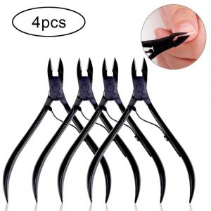 Ore-Pince À Cuticules En Acier Inoxydable,Dissolvant De Peau Morte,Ciseaux De Manucure,Tweeters,Outil De Pédicure Incarné,4/8/12 Pièces-4pcs Black- - Neuf