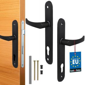 Poign&eacute;e de Porte 90 mm Gauche Droite pour Cylindre Profil&eacute; Ensemble de Porte Noir Garniture de Porte Ensemble de poign&eacute;es de Chambre Poign&eacute;e de Porte en Aluminium - Neuf