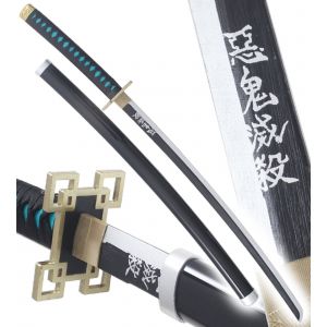 Demon Slayer Katana en Bois Lame en Bois Katana Muichiro Tokito Epee en Bois Kimetsu No Yaiba Sabre D&eacute;coration - Neuf