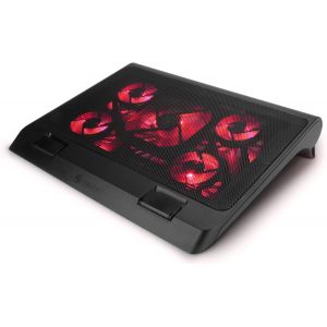 acdsgd-Support Refroidisseur PC Portable Gaming avec Ventilateurs LED, Hauteur R&eacute;glable Et 2 Port USB - 5 Ventilateurs Silencieux Haute Performance &Agrave; 2630 RPM Et Pare-Chocs Int&eacute; - Rouge - Neuf