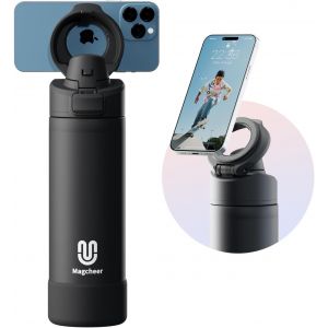 Ulteronixshop-Gourde Magn&eacute;tique Avec Support Pour T&eacute;l&eacute;phone Compatible Magsafe | Tr&eacute;pied Gourde &Agrave; Angle R&eacute;glable | Bouteille Isotherme Pour Voyages Fitness Selfies 750ml(Noir) - Neuf