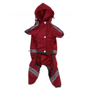 Hjlian Manteau Impermeable Pour Chien, Veste Impermeable, Capuche, Cape, Impermeable, Vetement D'exterieur (Rouge, Taille S) - Neuf
