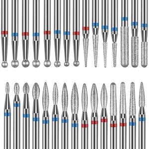 Nsiecd-Lot De 30 Embout Ponceuse Ongles: 3/32"" Forets &Agrave; Cuticules Pour La Pr&eacute;paration Des Ongles En Gel Acrylique, Avec T&ecirc;tes De S&eacute;curit&eacute;, Outils De Retrait, Pour Manucure Et P&eacute;dicure &Agrave; Domicile - Neuf