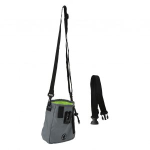 Sac banane de dressage pour chien, pochette multifonctionnelle pour friandises pour chien avec cordon et ceinture pour croquettes, jouets, gris - Neuf