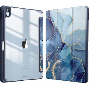Coque Pour Ipad Air 11 Pouces 2024 M2 Et Ipad Air 5/4 10.9 Pouces (2022/2020) - [Rangement De Stylet] Housse Transparente Claire Etui Antichoc Veille/Réveil Auto, Marbre Océan.[F4222] - Neuf