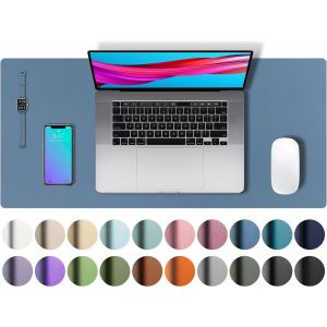 Sous-Main, Tapis De Souris, Tapis De Bureau,Buvard De Bureau En Cuir Pu Antidérapant,Tapis De Bureau Pour Ordinateur Portable Pour Le Bureau Et La Maiso (60X35Cm,Noir) - Neuf