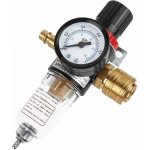 Régulateur d'air 1/4, 1/4 - Filtre à air - Compresseur d'humidité - Séparateur d'eau et d'huile - Régulateur de pression - Lubrifiant pour compresseur et outils à air - Neuf