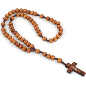 Trahoo-Collier Chapelet Catholique Avec Croix En Bois - Chapelet Chrétien Et Musulman - Neuf