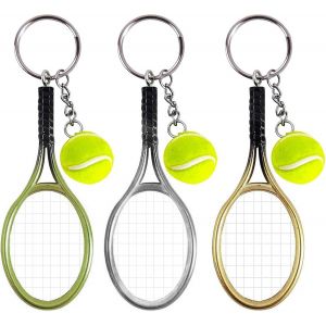 Kal-Porte-Clés Tennis Sport Chaînes, 3 Pièces Mini Porte - Clés De Tennis Porte - Clés De Sport Porte - Clés Créatif En Métal Pour Les Amateurs De Tennis Enfants - Neuf