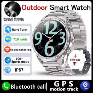 2025New V99 1.85 Pouces Ultra Hd Montre Intelligente Nfc Gps Détection Bluetooth Appel 710 Mah Grande Batterie Sport Fitness Ip68 Smartwatch.Silver Silver Gang.For Huawei - Neuf