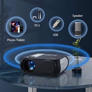 Vid&eacute;oprojecteur 4K Portable 6500L Wifi Bluetooth,Mini R&eacute;troprojecteur Full Hd 1080P,Compatible Avec Smartphone,Tv Stick,Ps4,Hdmi,Usb - Neuf