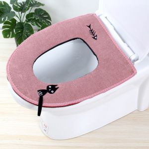 Housse de si&egrave;ge de toilette portable rose chaton, lavable, coussin de si&egrave;ge de toilette, housse de si&egrave;ge de toilette - Neuf