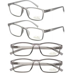 Kalanka-4 Pcs Lunettes De Lecture Homme/Femme De Mode Anti-Bleu Lumi&egrave;re Qualit&eacute; Lecteurs Diamant Conception De Coupe Anti-Fatigue Pour Les Ordinateur/T&eacute;l&eacute;phone Portable Lunettes - Neuf