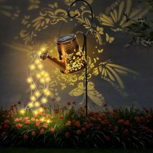 Arrosoir Solaire Avec Guirlande Lumineuse D'ext&eacute;rieur, Lampes Solaires Led Papillon Pour L'ext&eacute;rieur, Lampes Solaires Avec Crochet De Berger R&eacute;sistant Aux Intemp&eacute;ries, D&eacute;coration De Jardin - Neuf