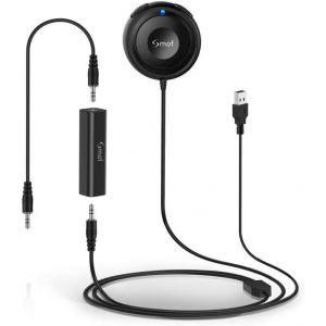Kit de Voiture Bluetooth,Adaptateur Bluetooth Voiture avec Isolateur de Bruit de Boucle de Terre,Appels Mains Libres et Diffusion de Musique,Récepteur Bluetooth - Neuf