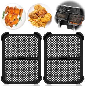 Accessoire Air Fryer pour Ninja Grille Anti Projection,Grille Anti Projection pour Ninja Foodi Dual Zone Air Fryer AF300,Reusable Silicone Airfryer Accessoires,Pr&eacute;venir Les &eacute;claboussures de Graisse - Neuf