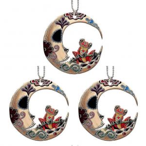Grenouille Voiture Ornements - 3Pcs Acrylique Pendentif pour l'Arbre de No&euml;l de la Pendaison, les D&eacute;corations de no&euml;l et Cadeaux - Neuf