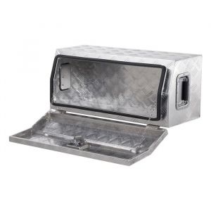 Bo&icirc;te &agrave; Outils en Aluminium pour Camion-Duoku-762x330,2x330,2 mm-avec Surface Antid&eacute;rapante-Poign&eacute;es Lat&eacute;rales-Argent - Neuf