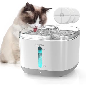 Meowflow E20 Fontaine &Agrave; Eau Sans Fil Pour Chat 3l, Batterie 5000mah, Alerte Niveau D'eau Bas, Filtres 5 Couches, Bol Inox, Pour Chats Et Petits Chiens - Neuf