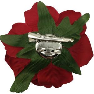 4pcs/Pack Tissu Rose Cheveux Fleurs Mexicain Pinces À Cheveux Fleurs En Épingle À Cheveux Broche Coiffure (Rouge) - Neuf