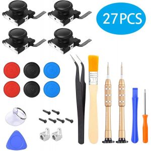 Sticks Analogiques De Remplacement Joystick 3d Pour Manette Joy-Con De Nintendo Switch Avec 4 Capuchons De Stick Analogique Et Outils De Réparation - Neuf