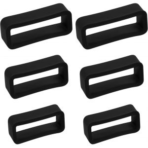 TIANYI-6pcs Passant de Bracelet de Montre, 14mm 16mm 18mm Bracelet de Montre en Silicone Boucle de Remplacement pour Attaches de Bracelet de Montre pour Montres de Sport Intelligentes (Noir) - Neuf