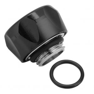 Raccord de compression pour refroidissement par eau d'ordinateur pour tube rigide en acrylique de 14 mm de diametre exterieur (noir) - Neuf
