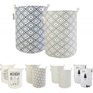 Mdy-2pcs 19,7"" Paniers À Linge, Paniers À Linge Pliable Grand Bac De Rangement En Tissu Corbeille À Linge Pour Organiser Chambre D'enfants, Jouets, Vêtement (Diamant, Épaissie 19 ""/ Large) - Neuf