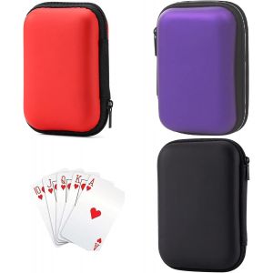 Chenquansarl-Lot De 3 &Eacute;tuis Pour Cartes &Agrave; Jouer, Compatibles Avec Les Jeux De Cartes , Coque Rigide, &Eacute;tanche, Anti-Rayures Pour Les Jeux En Plein Air Ou Le Camping, Couleur Violet, Rouge Et Noir, Mul - Neuf