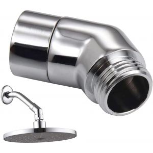 JGD-Adaptateur coud&eacute; pour pommeau de douche &agrave; main G1/2" - Connecteur de douche 135 degr&eacute;s - Compatible avec la plupart des syst&egrave;mes de douche standard - Argent - Neuf