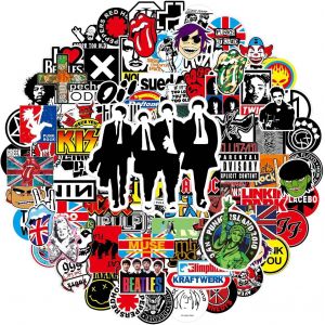 Acdsgd-Lot De 100 Autocollants Rock Band Punk - Un Classique - En Vinyle - &Eacute;tanche - Pour Ordinateur Portable, Scrapbooking, Moto, Valise, Skateboard, Th&eacute; - Neuf