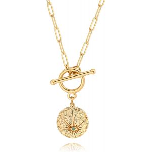 Kal-Pièce D'or 18k / Perle Baroque/Coeur Moelleux/Turquoise Femmes Pendentif Collier Bijoux Incrustés À La Main - Neuf