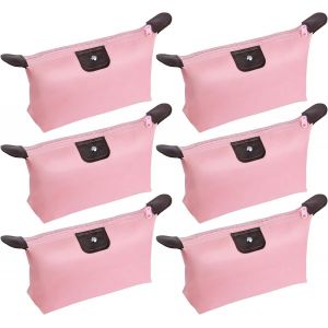 MAA-6PC Petite Trousse de Maquillage, Mini Trousse à Maquillage Voyage Portable avec Fermeture Éclair, Petite Trousse de Toilette Voyage Imperméable, Portable Sac de Rangement Toilette en Nylon - Neuf