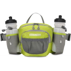 SJZG-Sac Banane Avec Porte Bouteille Homme Femme Ville De S&eacute;curit&eacute; Pour Voyage Ou Outdoor Sport, Sacoche Banane De Sport Ceinture De Course (Vert) - Neuf