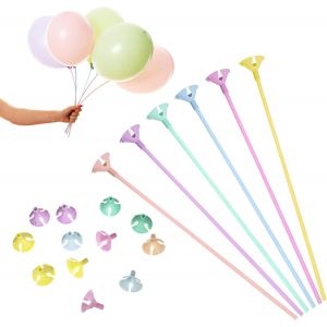 SJZG-Lot De 60 B&acirc;tons De Ballons R&eacute;utilisables Avec Tasses Pour D&eacute;corations De F&ecirc;te, F&ecirc;tes Pr&eacute;natales, Anniversaires, Remises De Dipl&ocirc;mes - Neuf