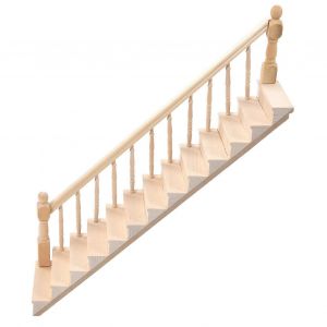 Maison de poup&eacute;e escaliers brillant coins arrondis bouleau mat&eacute;riel bricolage Vivd mignon 1/12 &eacute;chelle Miniature escalier pour l'artisanatLeft - Neuf