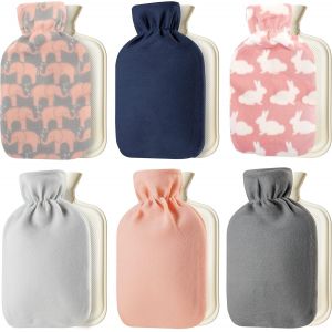 JGD-Bouillotte Eau Chaude avec Housse en Polaire Douce Motif Fantaisie, Bouillotte Caoutchouc Naturel 2L - En S&eacute;lection Al&eacute;atoire - Neuf