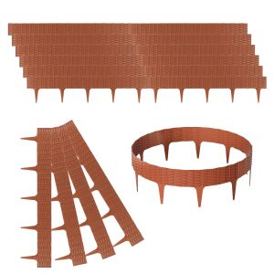 Bordure De Jardin Rotin Aspect Bordure De Pelouse Bordure De Gazon Plastique Bordure De Chemin Bordure De Parterre Marron 50m - Neuf