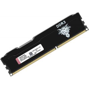 Ram DDR3 8go 1600MHz PC3-12800 Udimm CL11 Non-ECC Unbuffered 1.5V 2Rx8 Double Rang 240 Pin Mémoire Ram Barette pour Ordinateur de Bureau (Noir) - Neuf