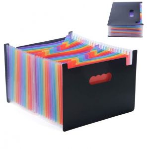 Trieur Accordéon A4 24 Compartiments, Chemise À Soufflets, Boîte D'archivage, Porte-Documents, Chemise Extensible (Multicolore) - Neuf